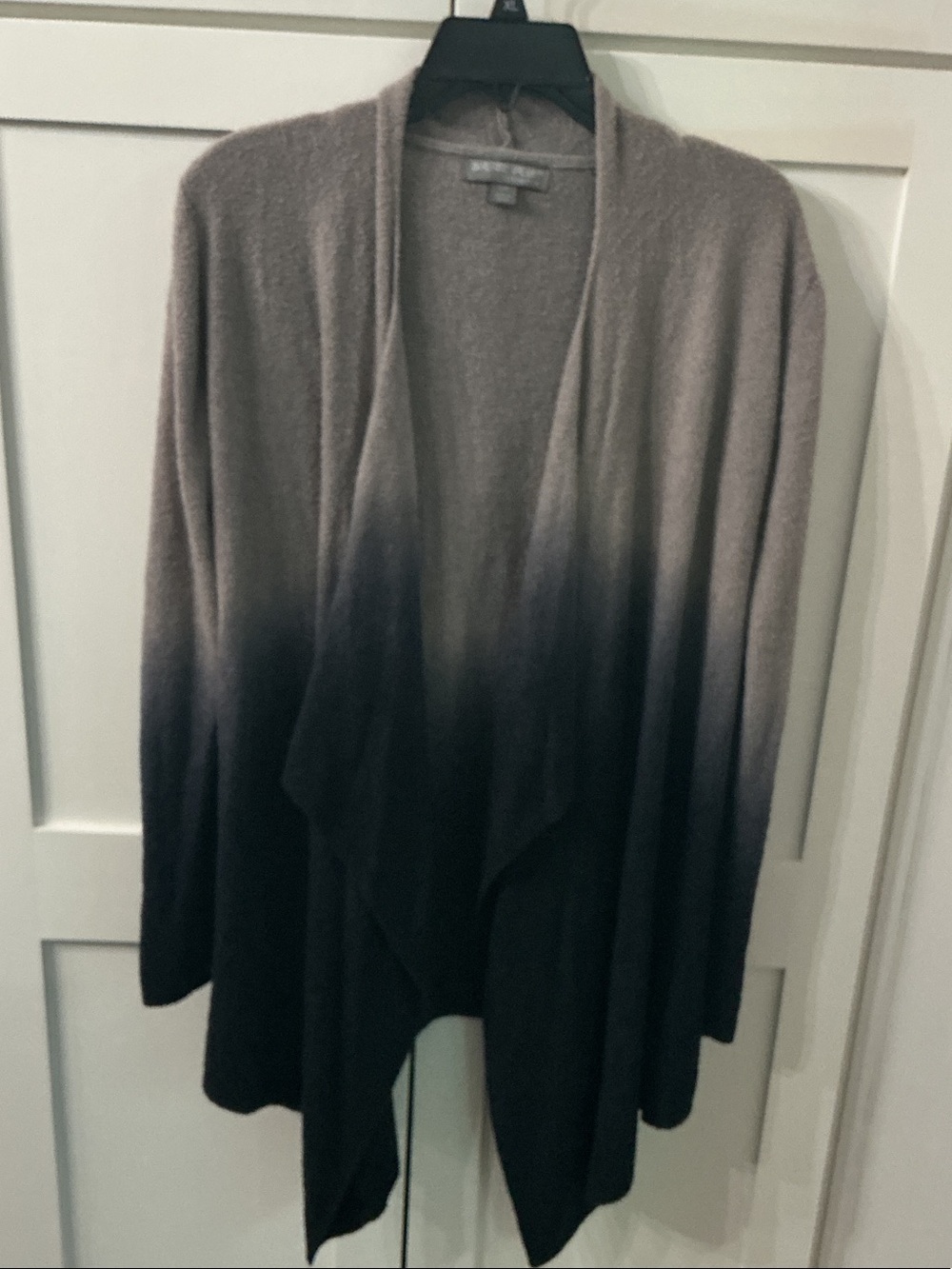 Barefoot Dreams Ombre Taupe to Charcoal Open-Front Cardigan